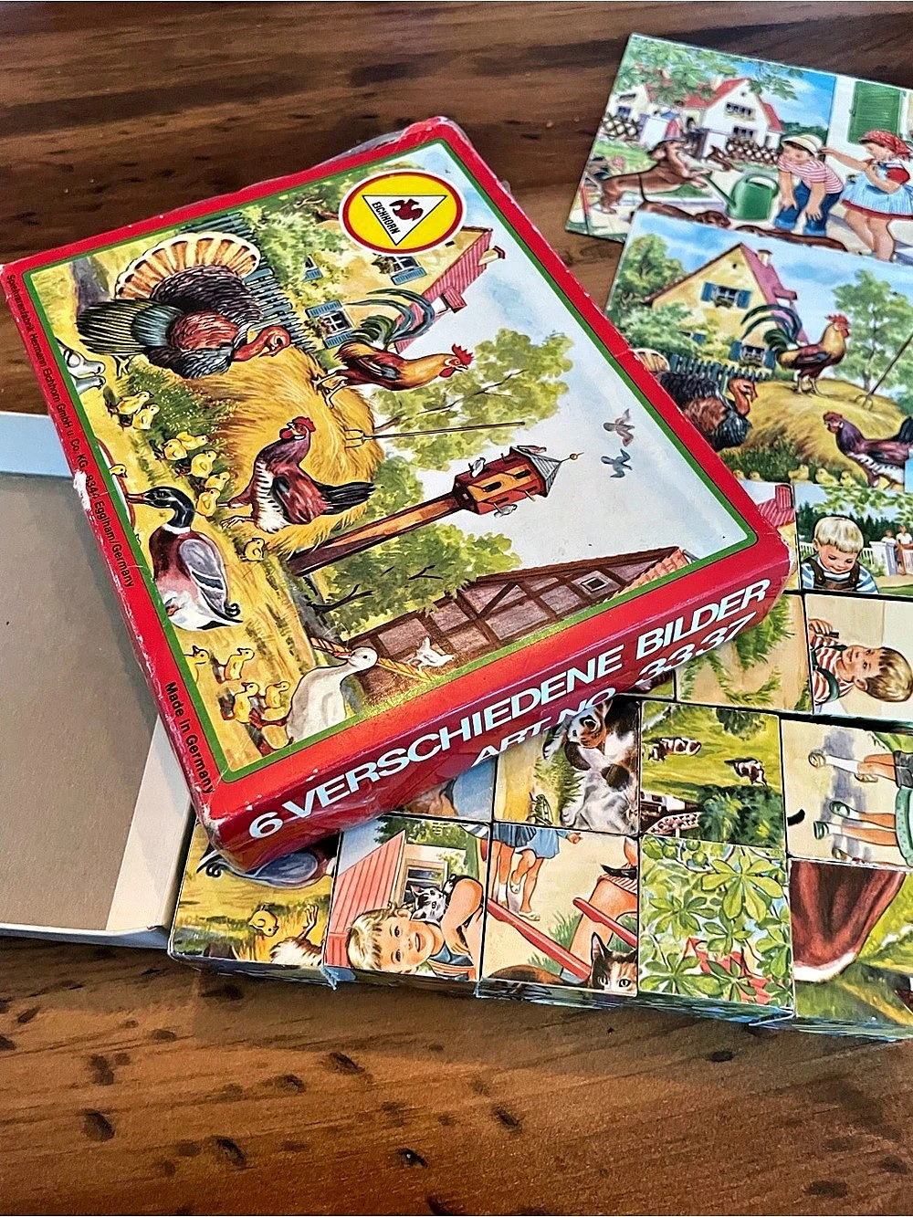 Vintage German Farm Scene Block Puzzle